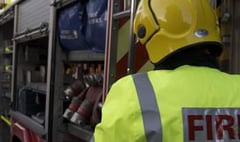 Mobile home severely damaged in fire at Haccombe with Combe