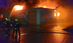 Dawlish firefighters help tackle huge blaze at business park