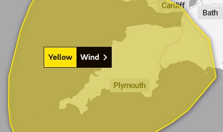 Yellow Warning of wind for Saturday.
Image: Met Office (March 2022)