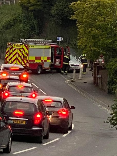 Fire engine involved in crash