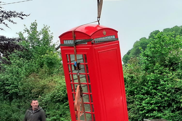 The flying Buckfastleigh telephone box