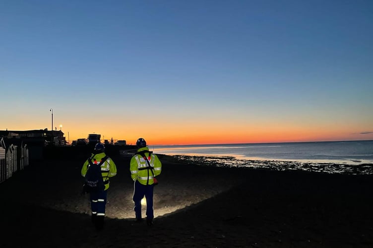 Dawlish coastguard rescue team search for missing person 