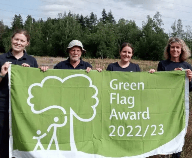 Green Flags flying at Stover