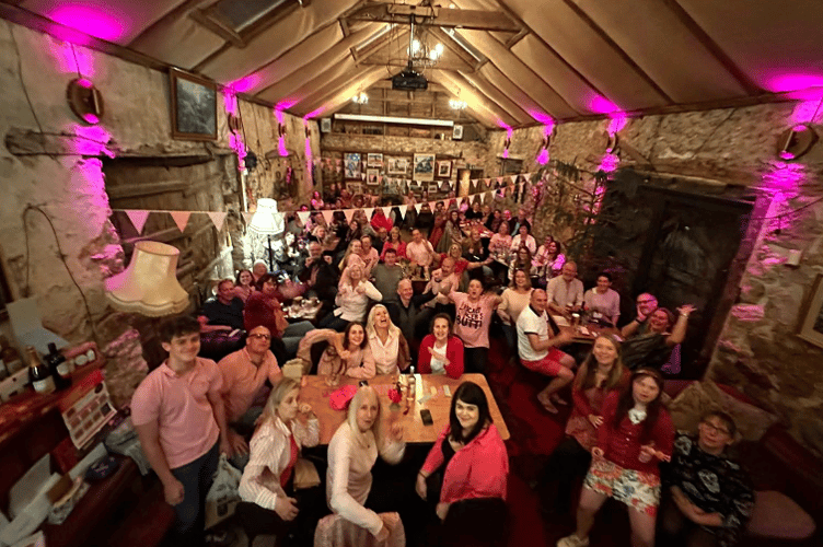 Everyone who attended the Wear it Pink night at The Old Rydon Inn in Kingsteignton.