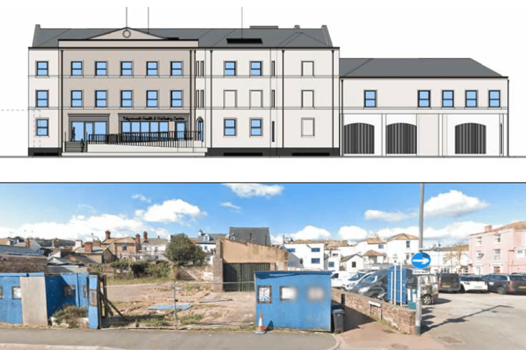 TOP: the proposed view from Northumberland Place. Below: the area as it is (Google Street View).
