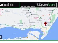 Road closed in both directions at Teignmouth