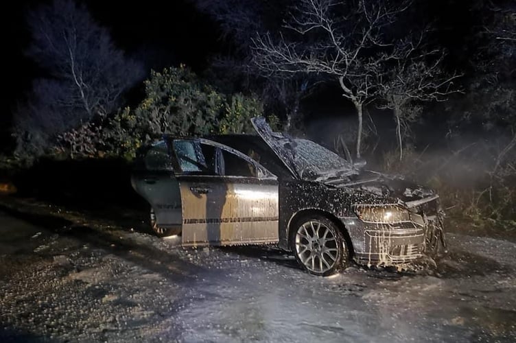 Firefighters tackled a car blaze 