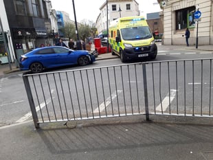 Newton road closed  after collision