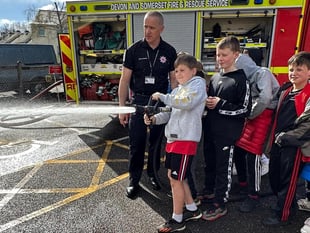 Kids’ happy day with Fire Service