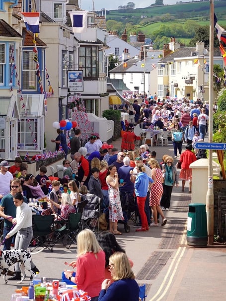Villagers in Shaldon got into the Coronation party spirit as Alec Collyer's photo shows
