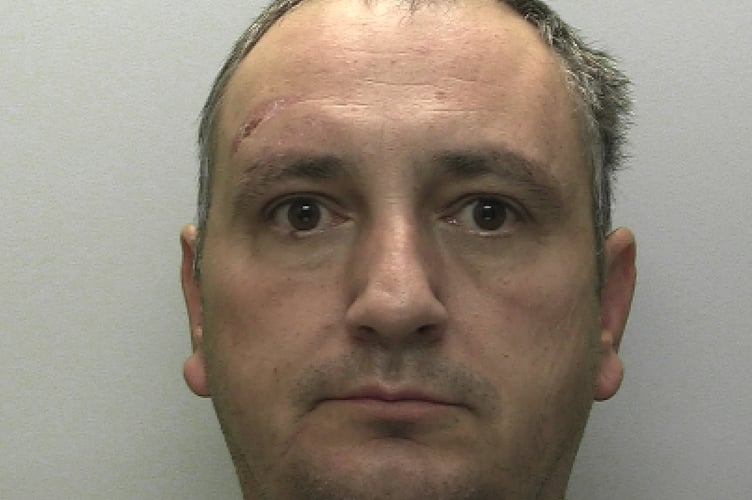 JAILED: Christopher Harper
Picture: Police (May 2023)
An axe wielding attacker has been jailed after he aimed the weapon at the neck of a police officer who was called to a domestic incident at his home.
Mental hospital worker Christopher Harper armed himself with the axe and a sword during the incident outside his house in Kingsteignton which led to police being called by his terrified partner.