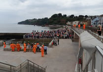 Crowds gathered to walk the new £80million sea wall