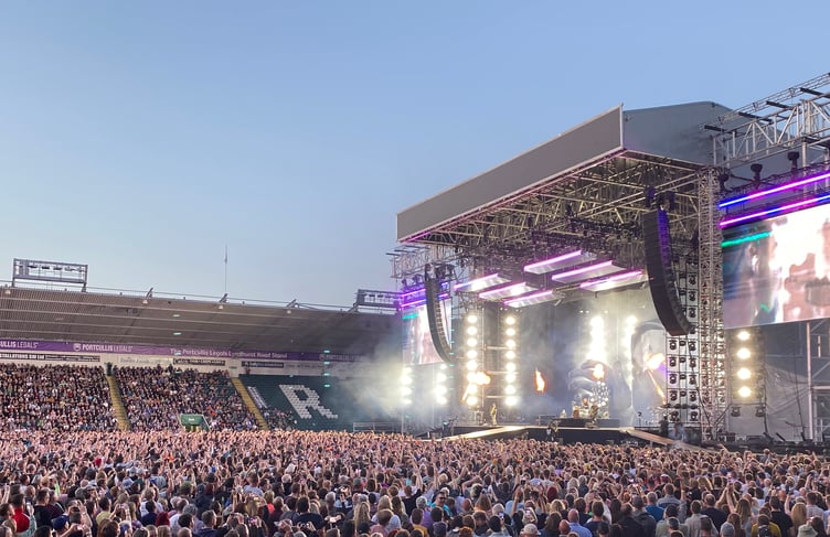 MDA270523D_SP014 Photo: Steve Pope
Teignmouth global rockers Muse brought their Will of The People world tour to Devon on Saturday May 27 with a sell-out performance at Plymouth Argyle's Home Park football stadium.