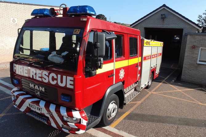 Dawlish Fire Station's normal appliance is away for its annual service, in the meantime they have this '03 plate MAN 10.224 with body built by John Dennis of Guildford.