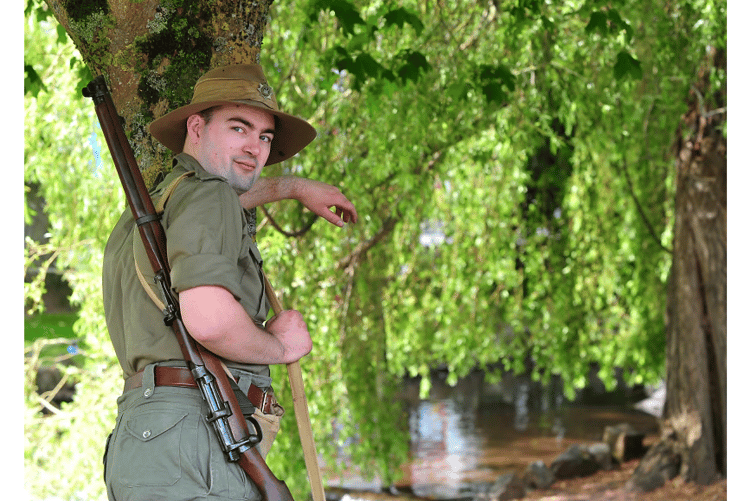 Chris Harvey from the 2nd Devonshire Battlion Living History Asscociation.