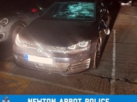 Man arrested after car windscreen smashed in Newton Abbot car park