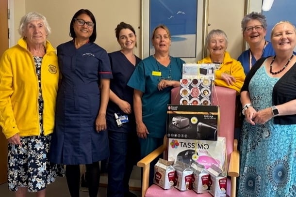 Dawlish Sunflower Bunch presentation to Royal Devon and Exeter cancer unit