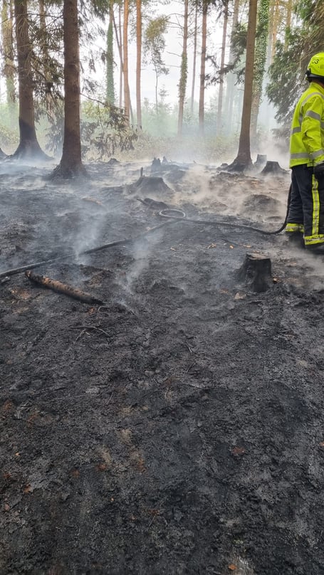 Fire in open at Bovey Tracey