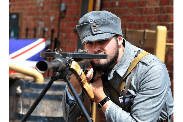 Ewan Crago from Chudleigh in Finnish Army summer uniform.