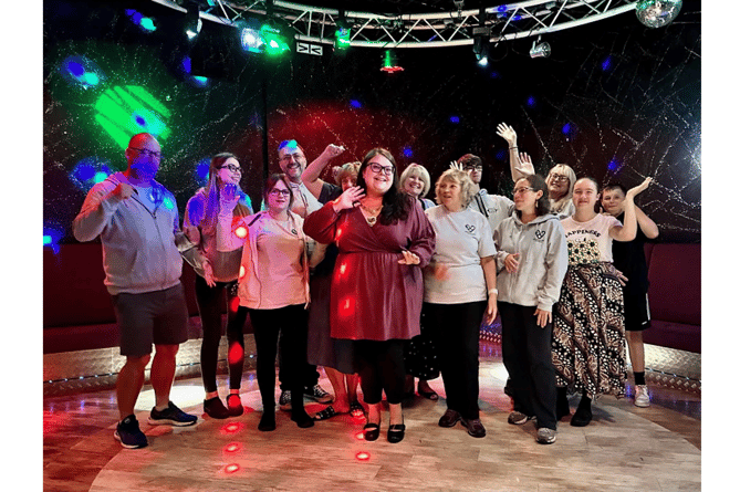 Dawlish mayor, Cllr Rosie Dawson, joins the Action for Youth team on the dance floor