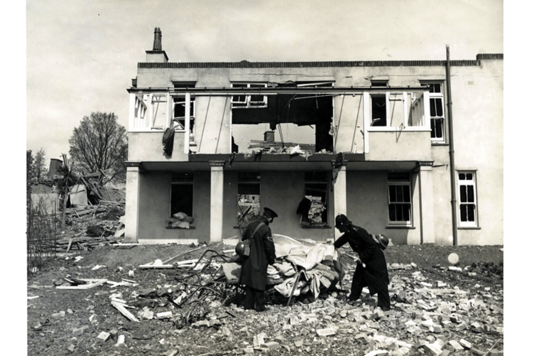 The scene at Teignmouth Hospital on May 8, 1941.