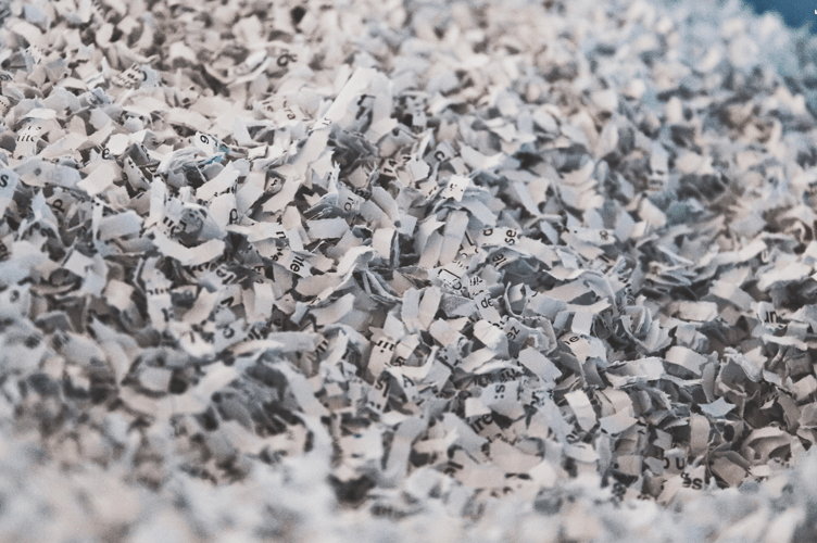 Shredded paper stock image