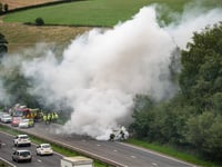 Vehicle catches fire on A38 causing significant delays
