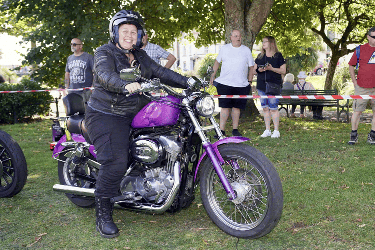 Eyes right... bikes 'n' trikes assemble in Dawlish for armed forces day
