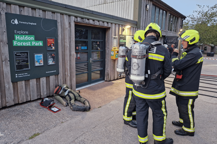 Dawlish fire crew's latest training night at Haldon Forest Park