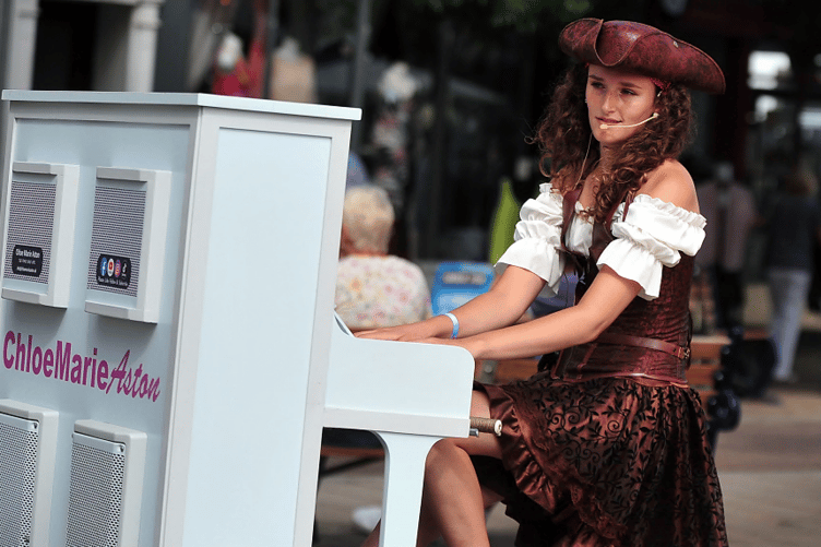 Chloe Marie Aston getting piratical at the piano.