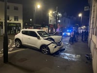 Driver flees scene after car smashes into Newton Abbot bank