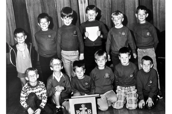 Awards presentations to Anchor Boys of the Boys Brigade at Shaldon Road Methodist Church in July 1988.