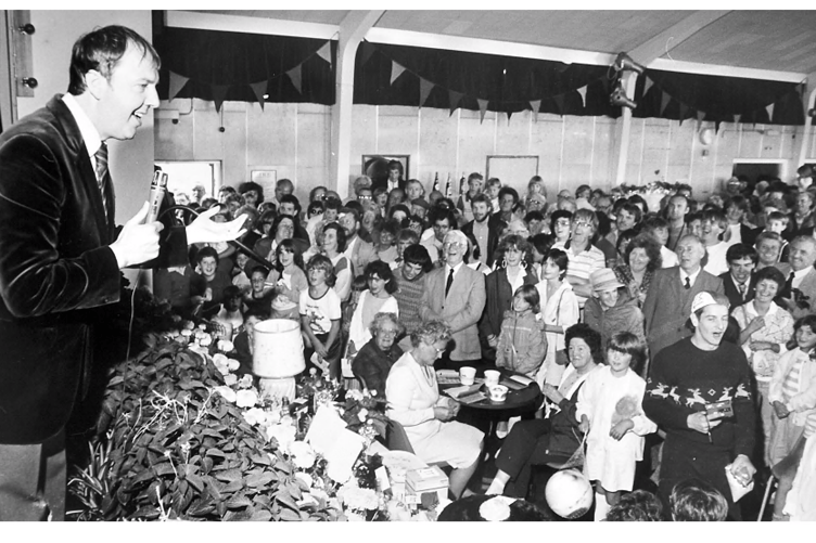 Langdon Hospital open day in Dawlish from August 1986. The event was opened by Irish comedian Jimmy Cricket.
