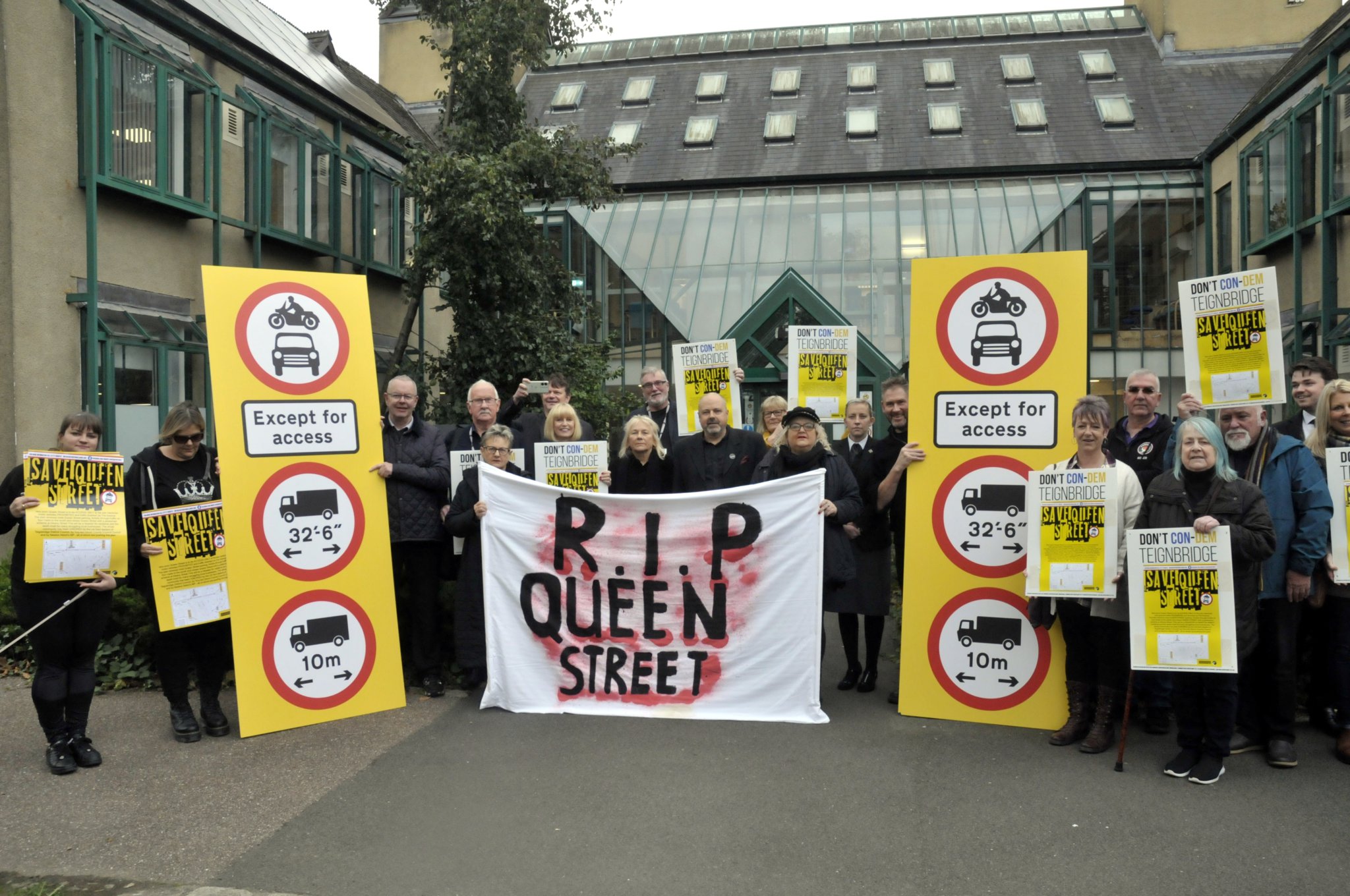 Traders protest against town revamp