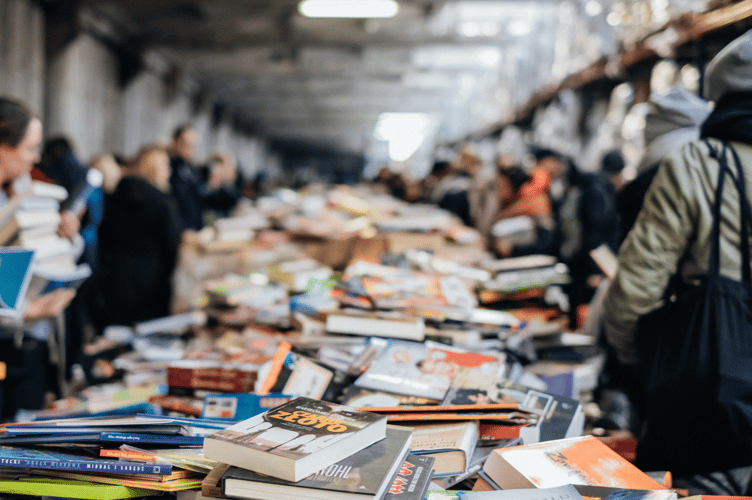 Book sale stock image