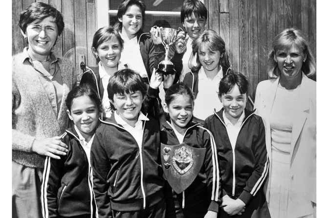 Another haul of trophies for Kingsteignton Junior School’s netball team in May 1986