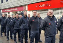 Fire crew join march through town for Remembrance Sunday 