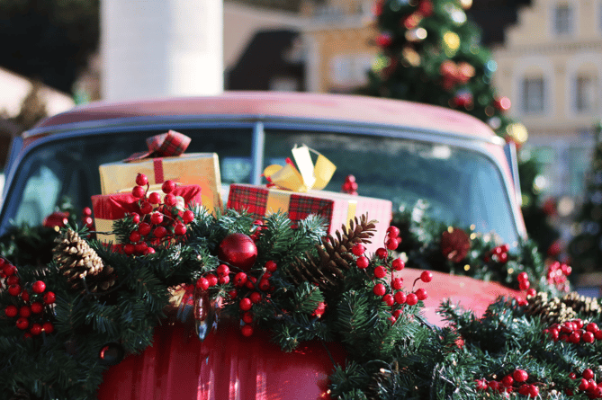 Car with presents stock image 