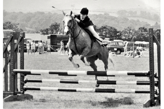 Horse show and gymkhana at Lady’s Mile Farm, Dawlish in June 1986. Andrea Strickland from Dawlish on Wonder Boy