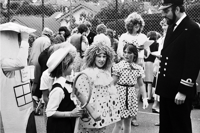 Fancy dress judging time back i July 1982 at the Kingskerwell Primary School summre fete