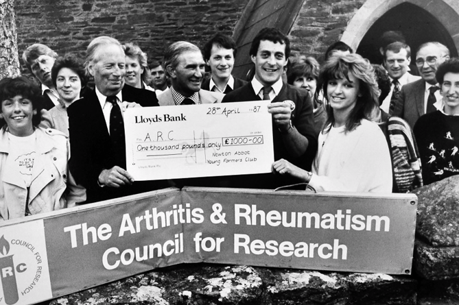 The Arthritis and Rheumatism Counci for Research was £1000 better off in April 1987 thanks to the fundraising efforts of Newton Abbot Young Farmers Club