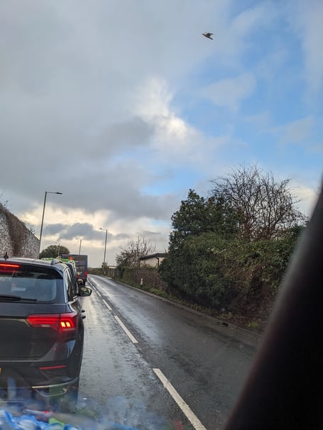 Ria Sanders' photo shows the traffic held up in Teignmouth 