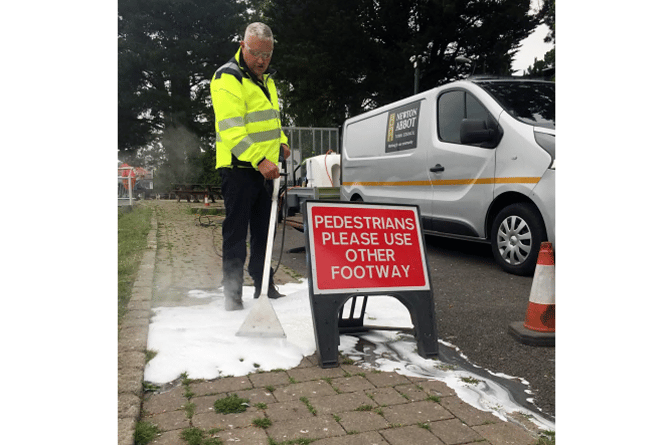 Clean and green - Newton Abbot Town Council going pesticide-free with hot foam.