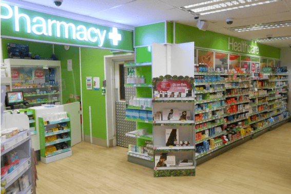 The Superdrug pharmacy in Wellington.