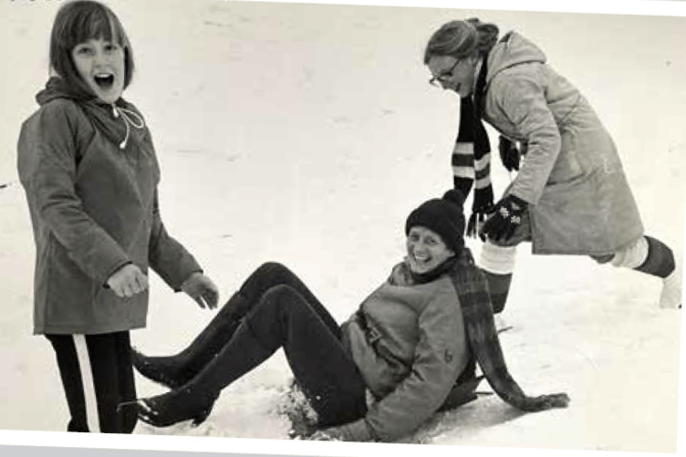 Fun in the snow for some.