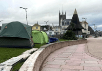 Homeless pitch up on promenade