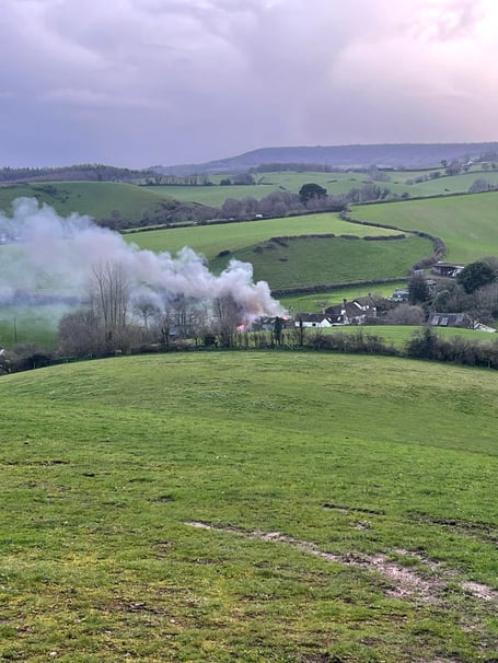 James Towill's photo of the blaze in Exminster 