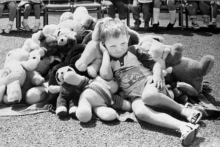 Four year old Luke Davis and what he considers to be the bear necessities of life.