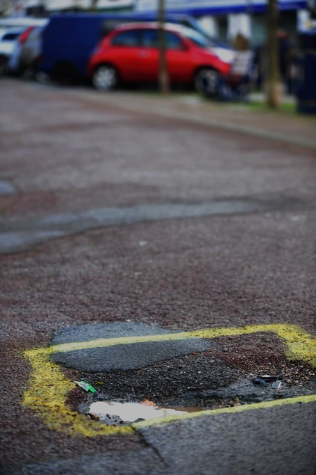 The scourge of driving on Devon's roads - a pothole