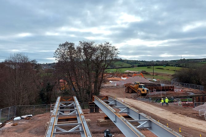 Work on the Dawlish link road in January 2024. Photo Montel Civil Engineering 